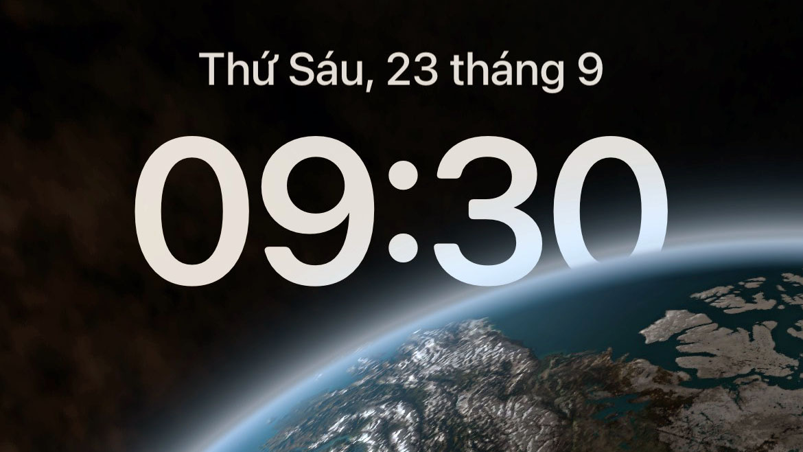 Cách ẩn 1 phần thời gian (giờ phút) đằng sau hình nền trong iOS 16