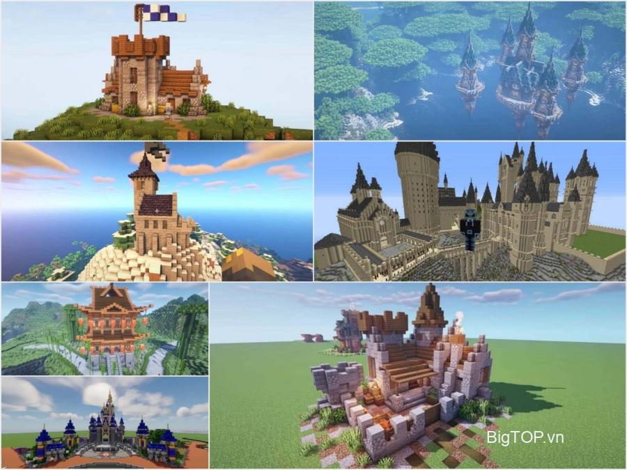 Top 8 Hướng dẫn / Ý tưởng xây nhà lâu đài trong Minecraft đơn giản hiện đại đẹp nhất