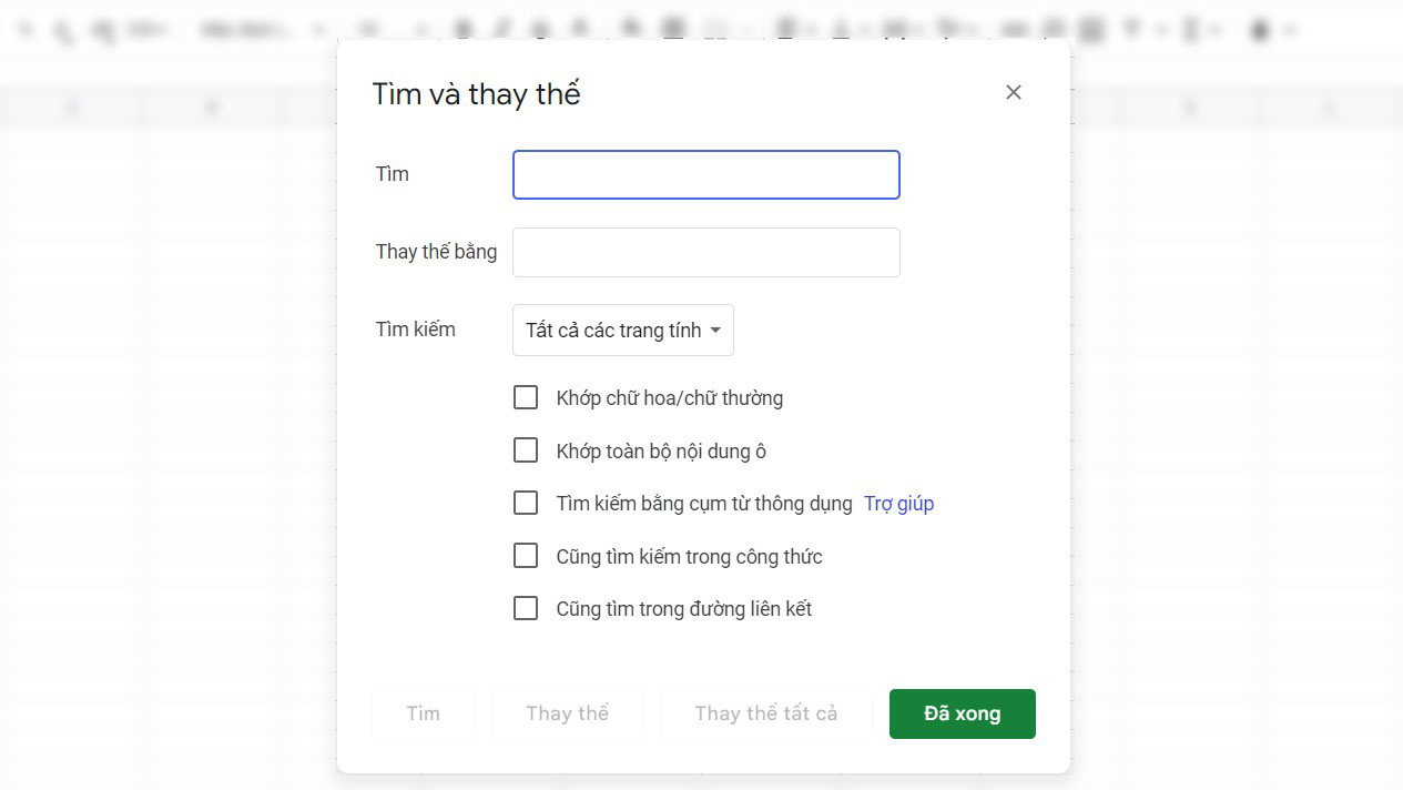Cách tìm kiếm tên, thay thay thế hàng loạt trong Google Sheet
